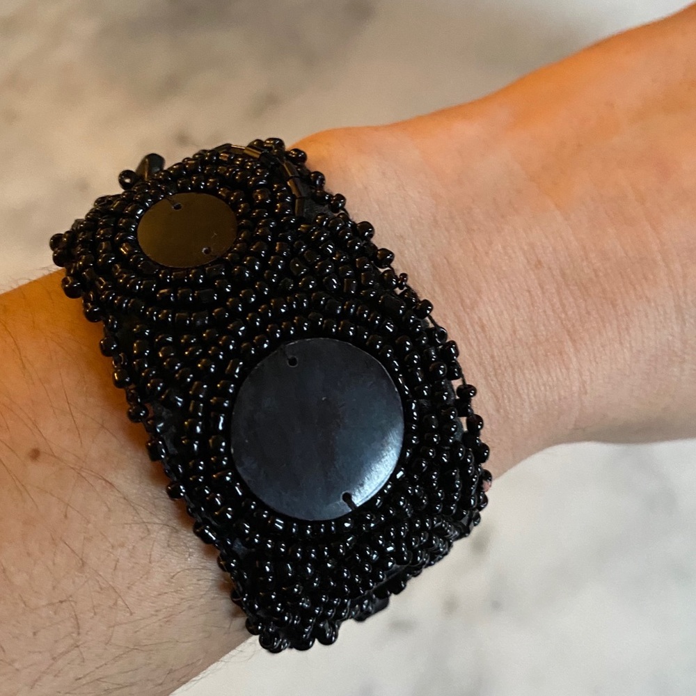Black Beaded Bracelet OSFA